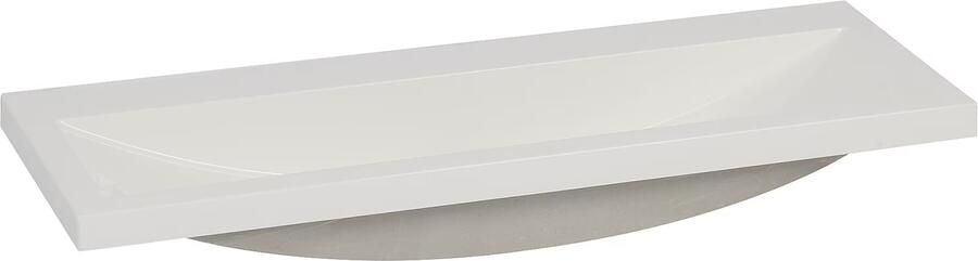 Wiesbaden Meubelwastafel Allora Rechthoek 100x36x4cm Kunstmarmer Glans Wit Zonder Kraangat - Foto 7