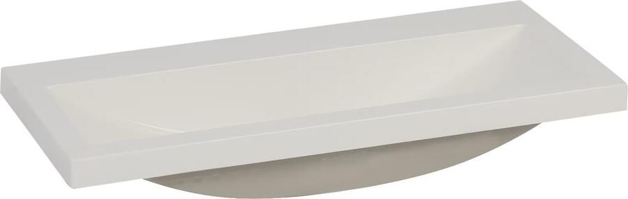 Wiesbaden Meubelwastafel Allora Rechthoek 80x36x4cm Kunstmarmer Glans Wit Zonder Kraangat - Foto 3