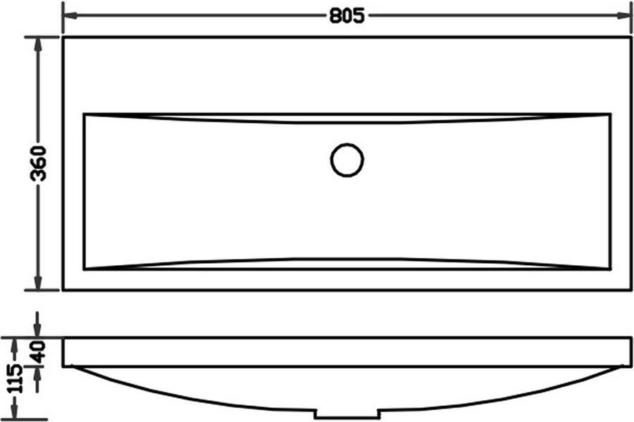 Wiesbaden Meubelwastafel Allora Rechthoek 80x36x4cm Kunstmarmer Glans Wit Zonder Kraangat - Foto 2