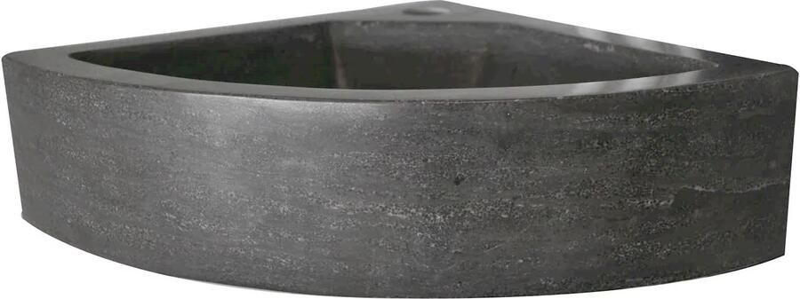 Sub Wiesbaden B-stone hoekfontein met kraangat zonder overloop 30 x 30 cm zwart 39.3503 - Foto 5