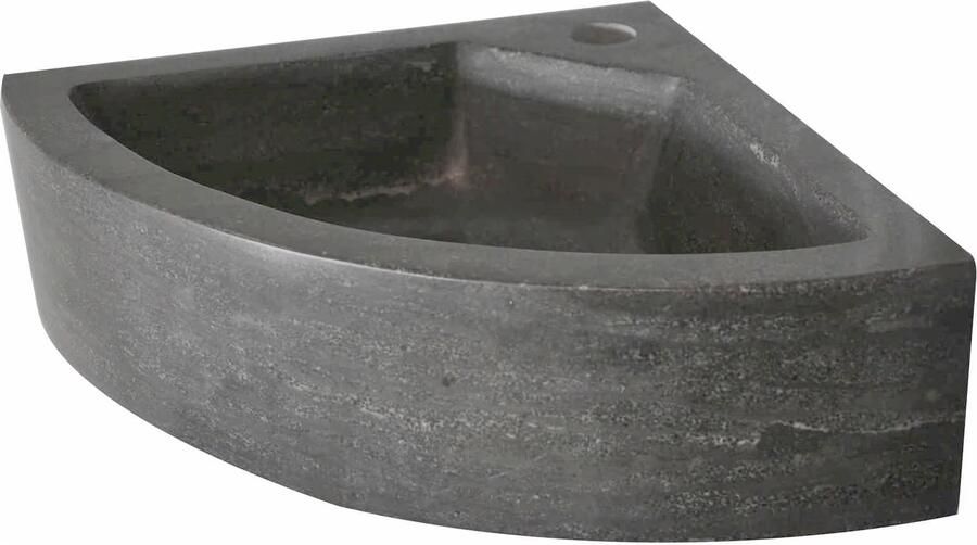 Sub Wiesbaden B-stone hoekfontein met kraangat zonder overloop 30 x 30 cm zwart 39.3503 - Foto 4