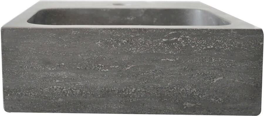 Wiesbaden Fontein Hardsteen | 30x30x10 cm | Natuursteen | Wandmontage | 1 kraangat | Vierkant | Zwart - Foto 5