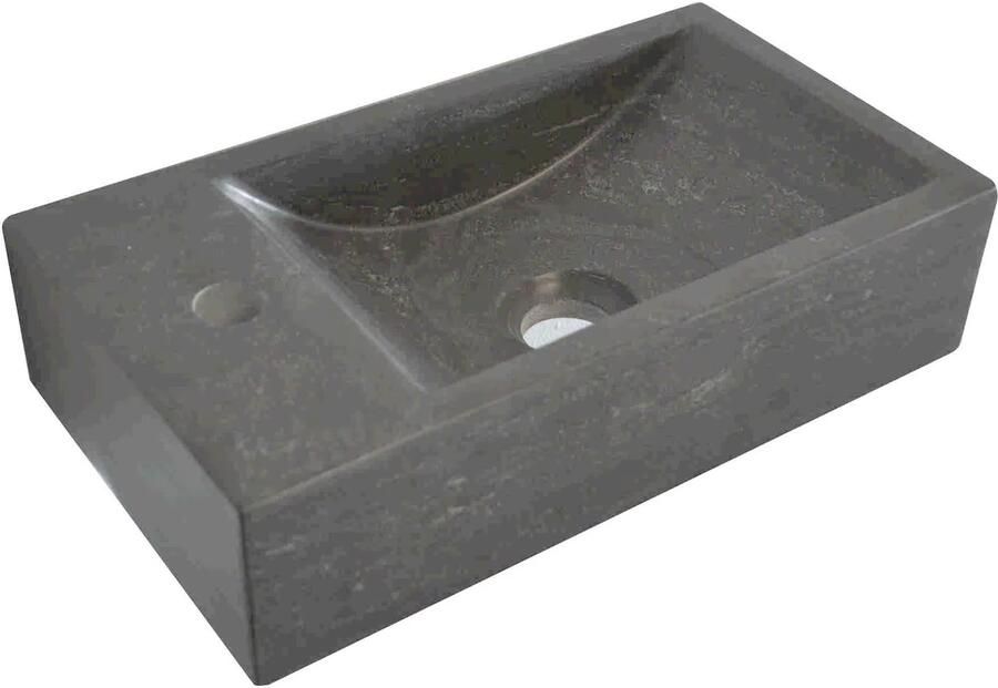 Wiesbaden Fontein Hardsteen | 36x18x9 cm | Natuursteen | Links montage | 1 kraangat | Rechthoek | Zwart - Foto 2