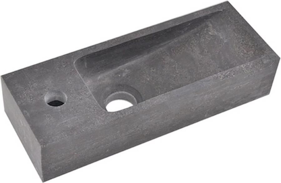 Wiesbaden Fontein Hardsteen | 38x14x8 cm | Natuursteen | Links montage | 1 kraangat | Rechthoek | Zwart - Foto 5