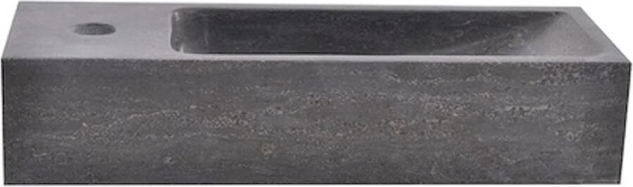 Wiesbaden Fontein Hardsteen | 38x14x8 cm | Natuursteen | Links montage | 1 kraangat | Rechthoek | Zwart - Foto 4