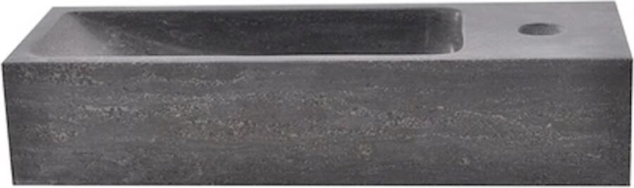 Wiesbaden Fontein Hardsteen | 38x14x8 cm | Natuursteen | Rechts montage | 1 kraangat | Rechthoek | Zwart - Foto 6