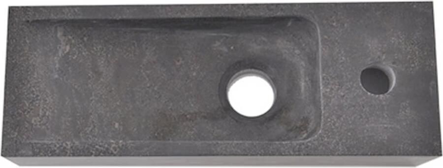 Wiesbaden Fontein Hardsteen | 38x14x8 cm | Natuursteen | Rechts montage | 1 kraangat | Rechthoek | Zwart - Foto 5