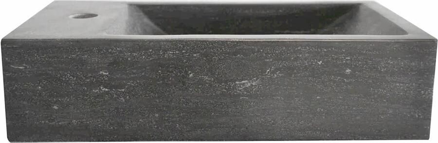 Wiesbaden Fontein Hardsteen | 40x22x10 cm | Natuursteen | Links montage | 1 kraangat | Rechthoek | Zwart - Foto 5