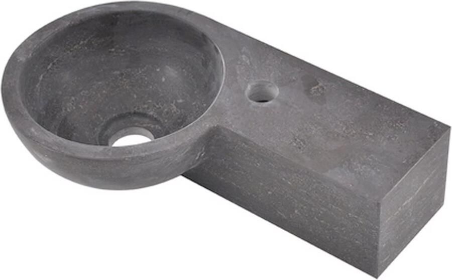 Wiesbaden Fontein Hardsteen | 40x23x10 cm | Natuursteen | Links montage | 1 kraangat | Rechthoek | Zwart - Foto 4