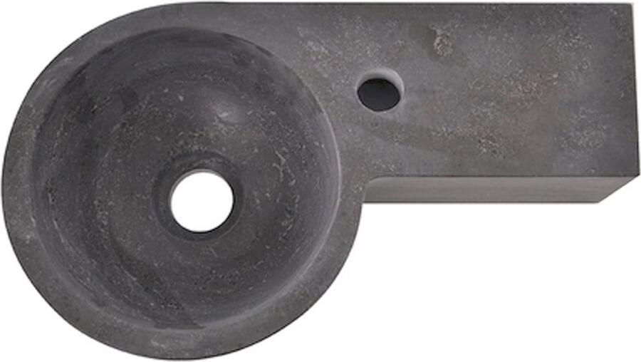 Wiesbaden Fontein Hardsteen | 40x23x10 cm | Natuursteen | Links montage | 1 kraangat | Rechthoek | Zwart - Foto 3