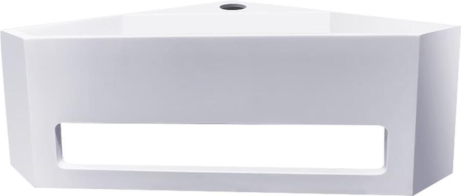 Wiesbaden Fontein Julia | 35x35x16 cm | Solid surface | Hoek | 1 kraangat | Driehoek | Wit glans - Foto 2