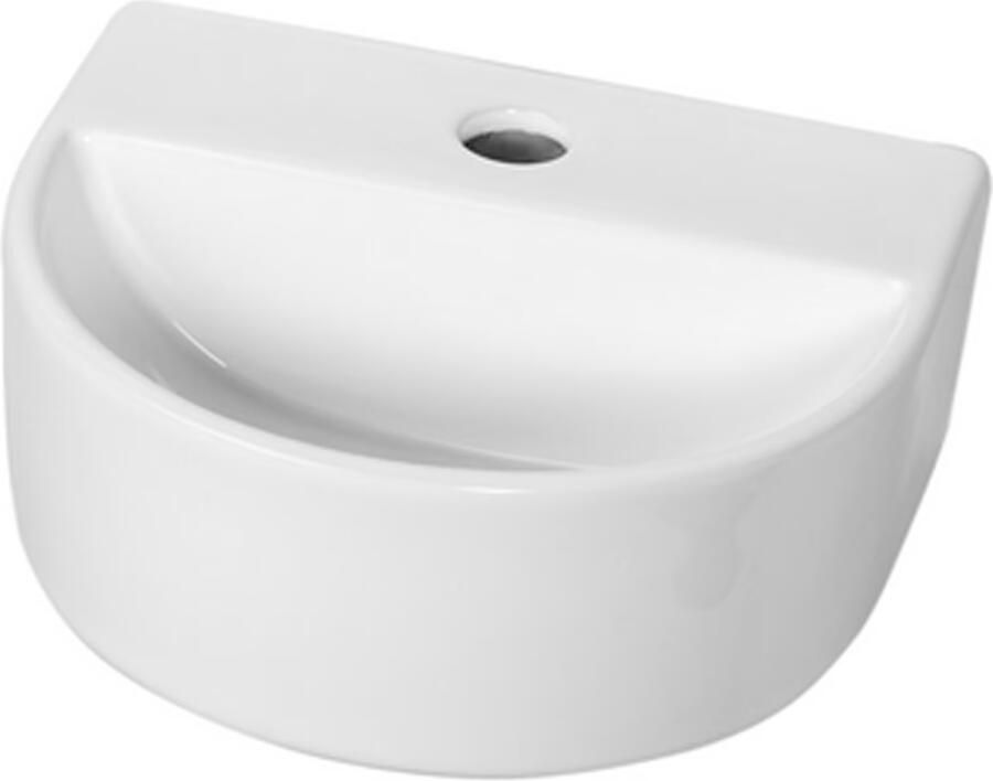 Wiesbaden Fontein Lara | 30x25x12 cm | Keramiek | Wandmontage | 1 kraangat | Half rond | Wit glans - Foto 2