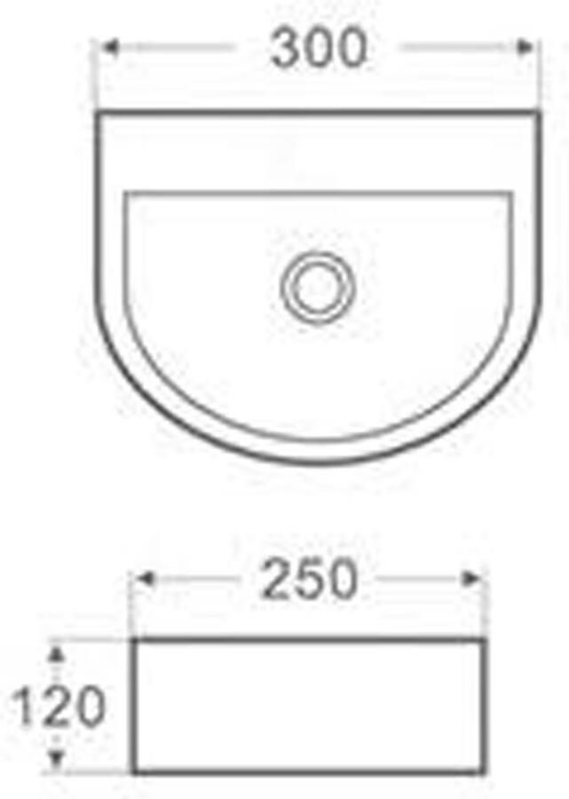 Wiesbaden Fontein Lara | 30x25x12 cm | Keramiek | Wandmontage | Half rond | Wit glans
