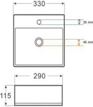 Wiesbaden Fontein Leto | 33x29x11 cm | Keramiek | Wandmontage | 1 kraangat | Rechthoek | Zwart mat - Foto 2