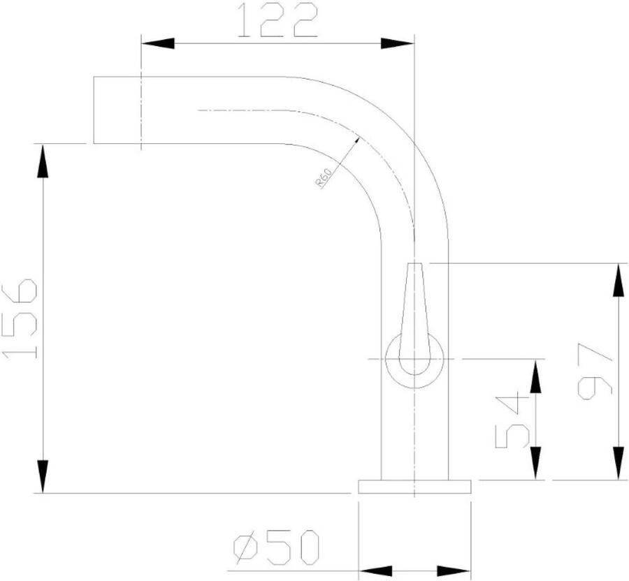 Wiesbaden Fonteinkraan Alpha | Opbouw | Koudwater kraan | Standaard model | Rond | Chroom