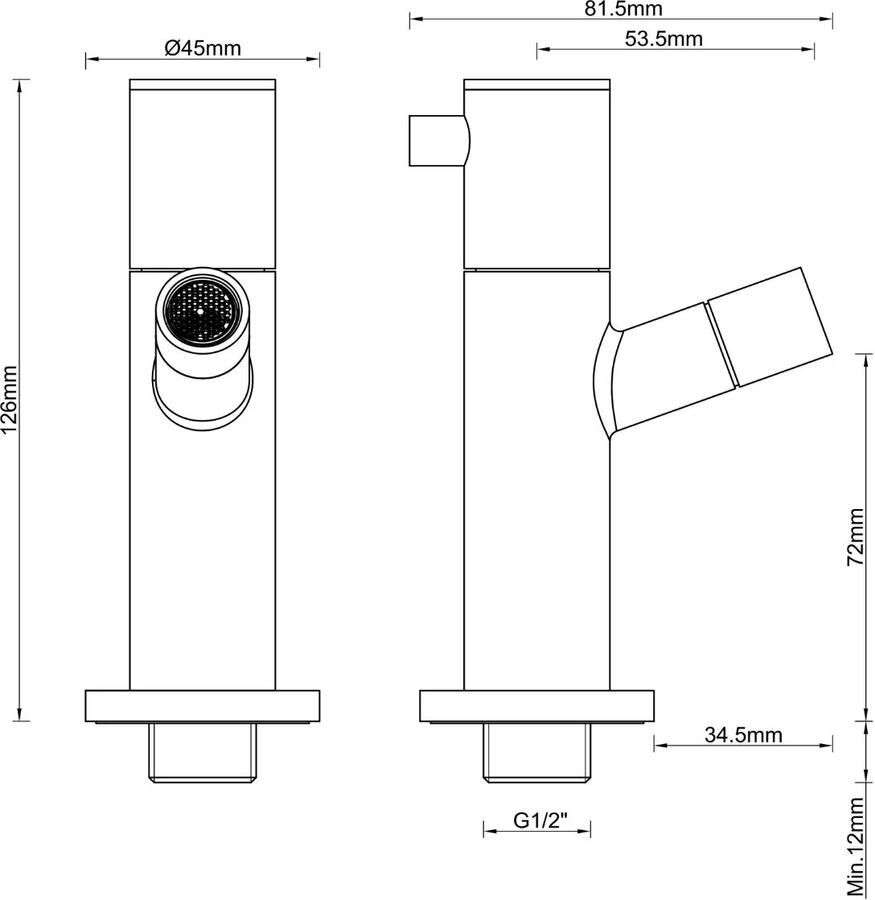 Wiesbaden Fonteinkraan Amador | Inbouw | Koudwater kraan | Rond | Geborsteld brons koper PVD