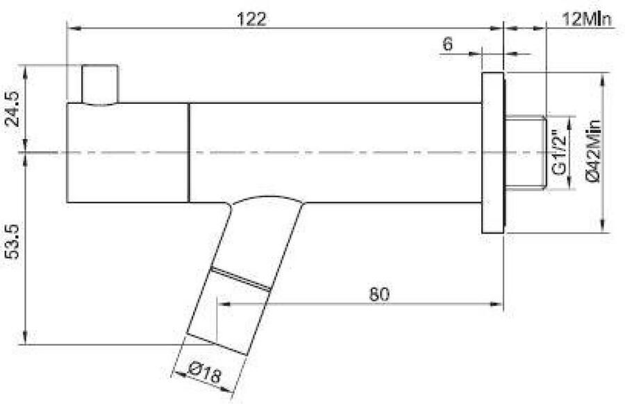 Wiesbaden Amador fonteinkraan met muurbevestiging Kiwa 1 2&apos;&apos; geborsteld staal 22.3723 - Foto 2