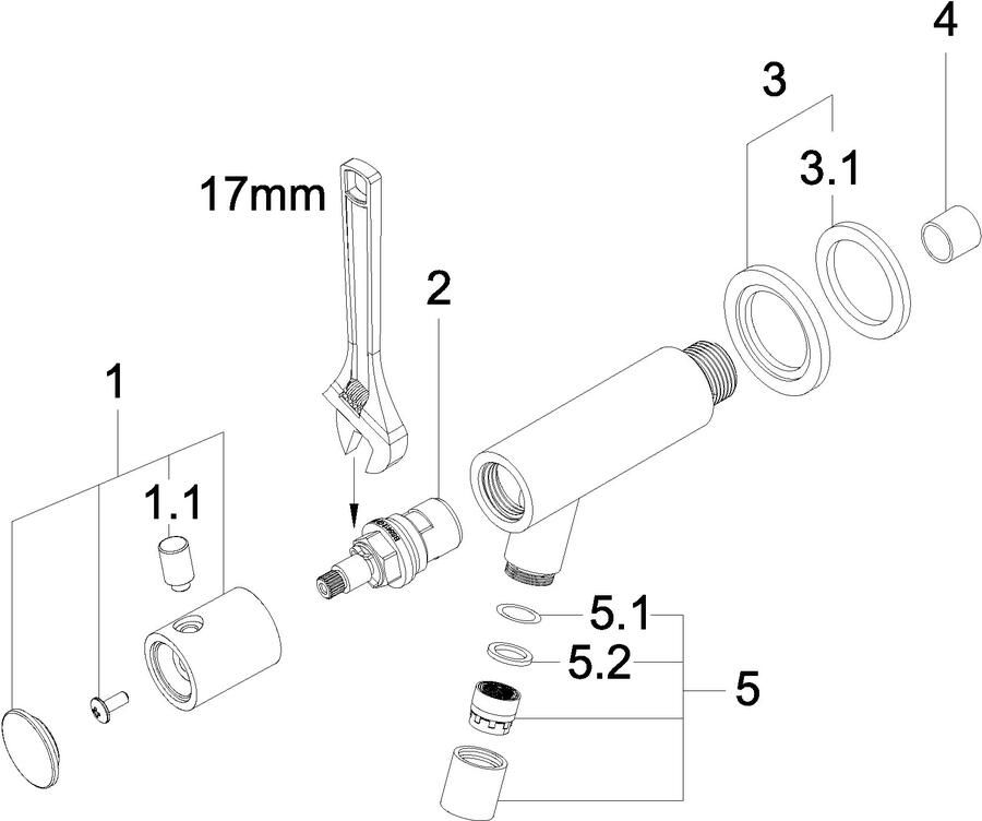 Wiesbaden Amador fonteinkraan met muurbevestiging Kiwa 1 2&apos;&apos; mat zwart 22.2722 - Foto 2