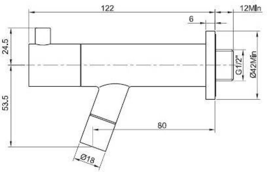 Wiesbaden Amador fonteinkraan met muurbevestiging Kiwa 1 2&apos;&apos; chroom 22.3722 - Foto 3