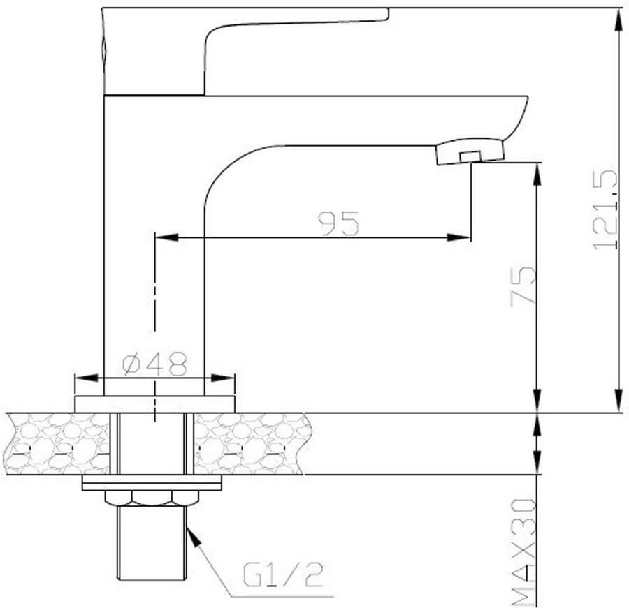 Wiesbaden Fonteinkraan Casma | Opbouw | Koudwater kraan | Standaard model | 1-hendel | Rond | Chroom