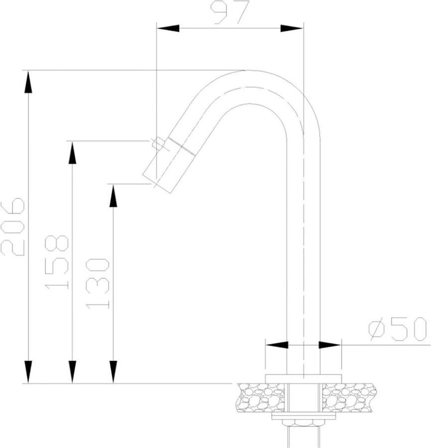 Wiesbaden Fonteinkraan Metro | Opbouw | Koudwater kraan | Standaard model | Rond | Chroom - Foto 2