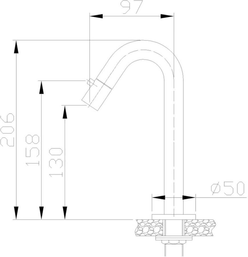 Wiesbaden Fonteinkraan Metro | Opbouw | Koudwater kraan | Standaard model | Rond | Zwart