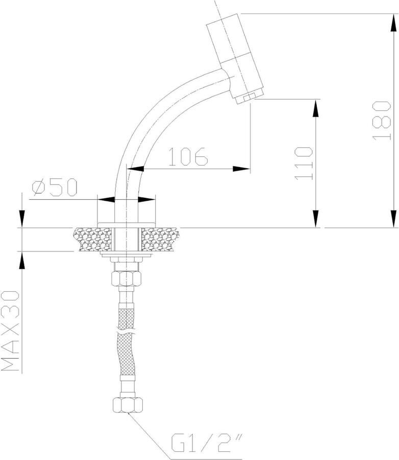 Wiesbaden Fonteinkraan Zeta | Opbouw | Koudwater kraan | Standaard model | Rond | Chroom - Foto 2