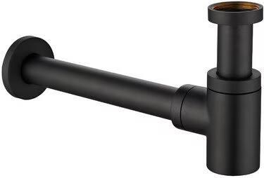 Wiesbaden Fonteinkraanset UniMatch | Opbouw | Koudwater kraan | Incl.Sifon en Afvoerplug | Laag model | 1-hendel | Rond | Mat Zwart - Foto 3