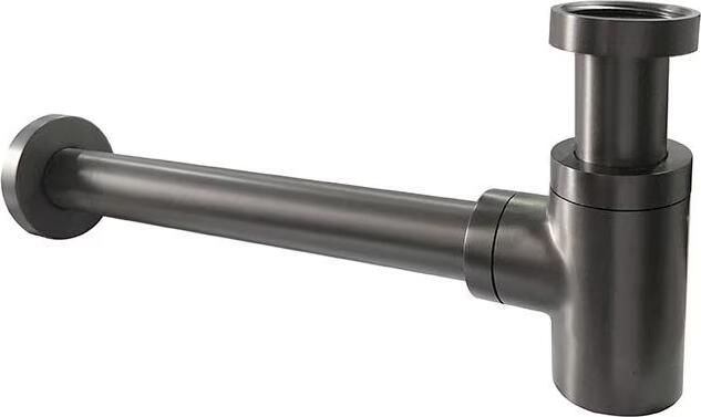 Wiesbaden Fonteinkraanset UniMatch | Opbouw | Koudwater kraan | Incl.Sifon en Afvoerplug | Laag model | 1-hendel | Rond | Gunmetal