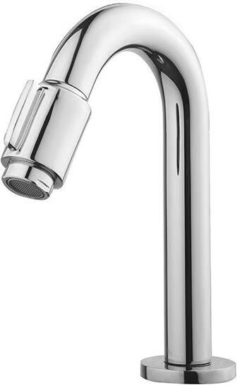 Wiesbaden Fonteinkraanset UniMatch | Opbouw | Koudwater kraan | Incl.Sifon en Afvoerplug | Laag model | 1-hendel | Rond | Chroom - Foto 3