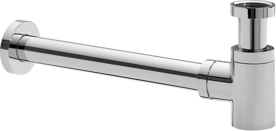 Wiesbaden Fonteinkraanset UniMatch | Opbouw | Koudwater kraan | Incl.Sifon en Afvoerplug | Laag model | 1-hendel | Rond | Chroom - Foto 2