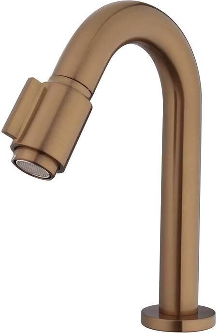 Wiesbaden Fonteinkraanset UniMatch | Opbouw | Koudwater kraan | Incl.Sifon en Afvoerplug | Laag model | 1-hendel | Rond | Geborsteld Brons Koper - Foto 3