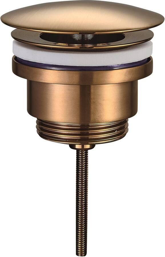 Wiesbaden Fonteinkraanset UniMatch | Opbouw | Koudwater kraan | Incl.Sifon en Afvoerplug | Laag model | 1-hendel | Rond | Geborsteld Brons Koper