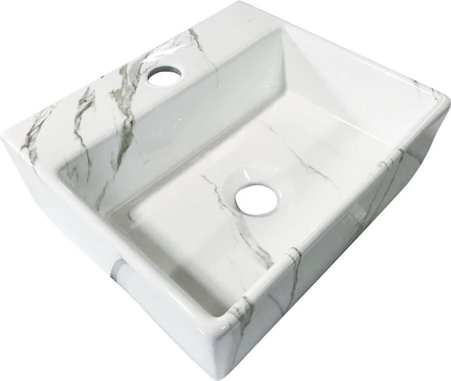 Wiesbaden Fonteinset mineraalmarmer 33x29x11 cm wit - Foto 3