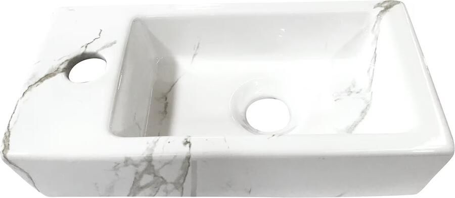 Wiesbaden Fonteinset mineraalmarmer 36x18x9 cm links wit - Foto 3