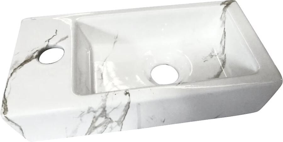 Wiesbaden Fonteinset mineraalmarmer 36x18x9 cm links wit