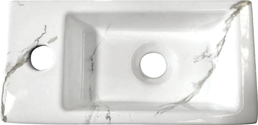 Wiesbaden Fonteinset mineraalmarmer 36x18x9 cm links wit - Foto 2