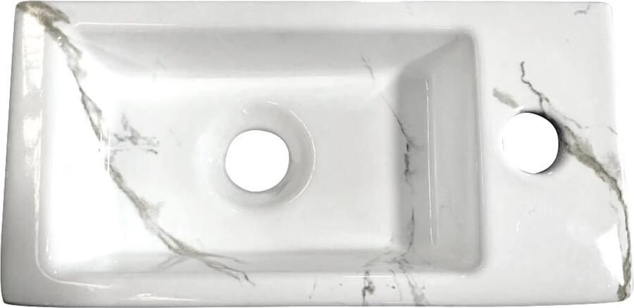 Wiesbaden Fonteinset mineraalmarmer 36x18x9 cm rechts wit - Foto 2