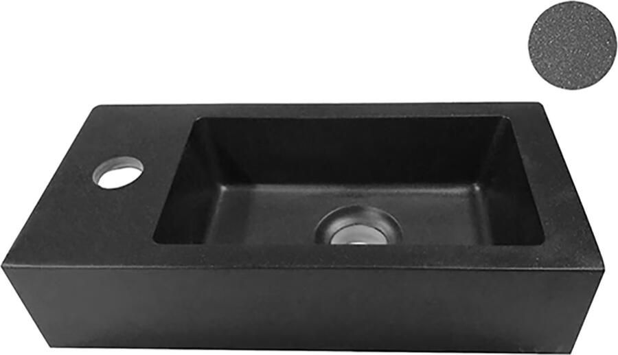 Wiesbaden Fonteinset quartz 36x18x9 cm links antraciet zwart - Foto 2