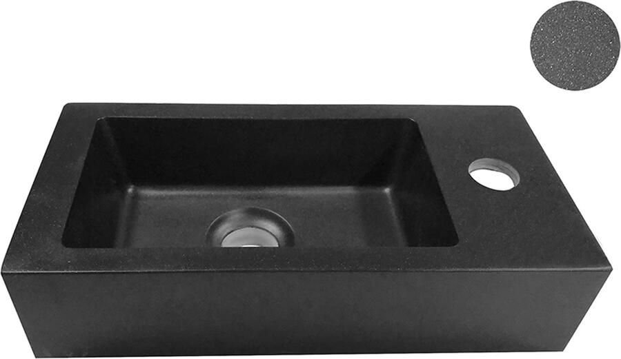 Wiesbaden Fonteinset quartz 36x18x9 cm rechts antraciet zwart - Foto 2