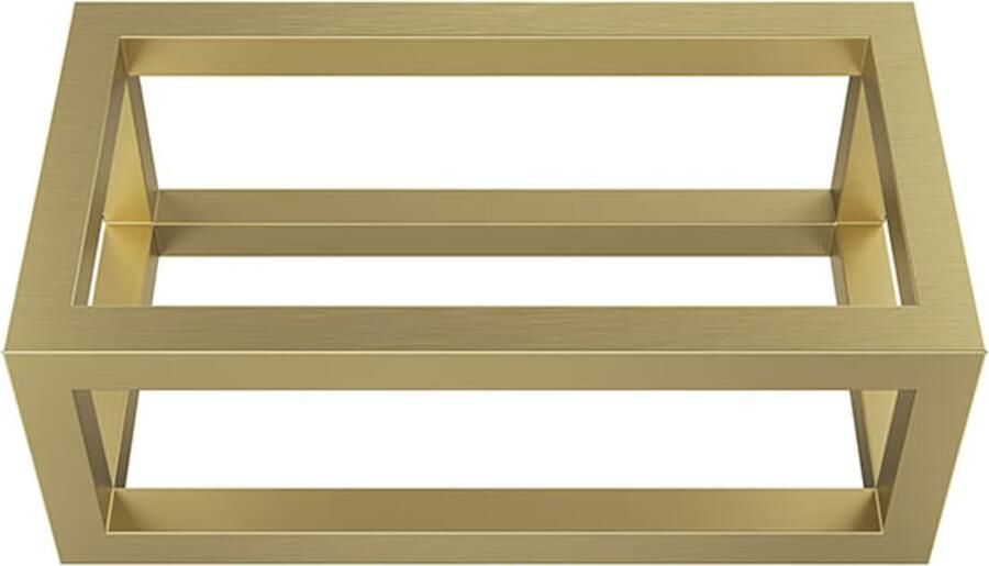 Wiesbaden Frame voor fontein Nick | Wandmontage | 39.5x15x21.5 cm | Vierkant | Geborsteld messing PVD - Foto 3