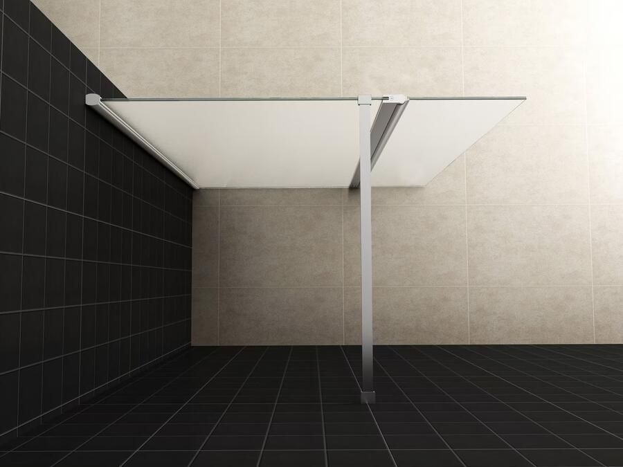 Wiesbaden Douchewand Miami 35x200cm Antikalk Melkglas Chroom Links Scharnierend Profiel 10mm Veiligheidsglas Easy Clean - Foto 4