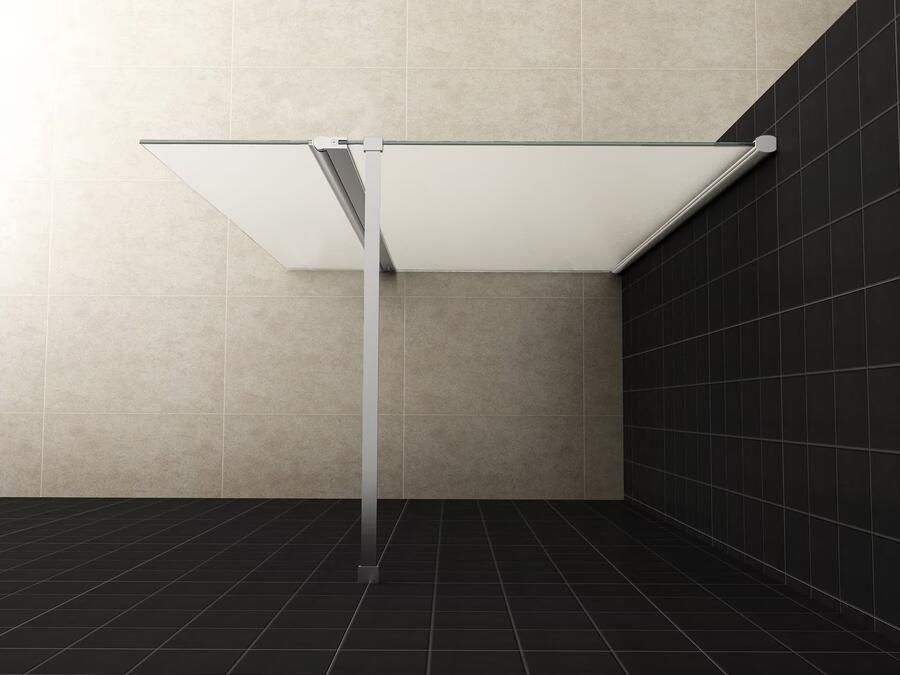 Wiesbaden Inloopdouche Zijpaneel Rechts met Schanieren 35x200 cm Antikalk Mat Glas en 10mm Veiligheidsglas Glans Chroom - Foto 2