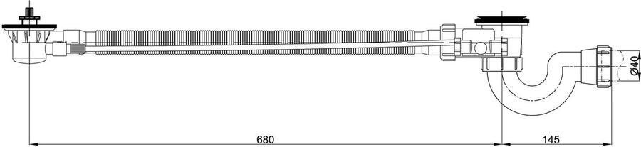 Wiesbaden Gems bad afvoer met overloop en draaiknop rond zwart mat - Foto 2