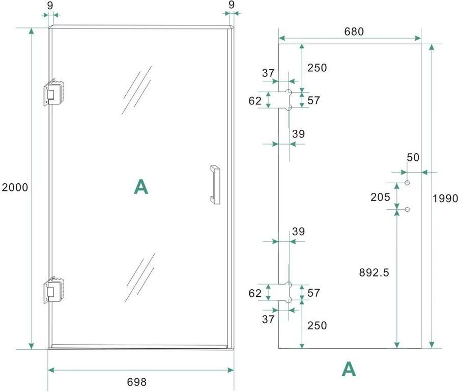 Wiesbaden Glas voor nisdeur Less | 70x200 cm | Nano-coating | Vintage brons glas