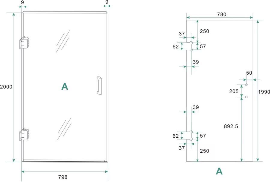 Wiesbaden Glas voor nisdeur Less | 80x200 cm | Nano | Rookglas