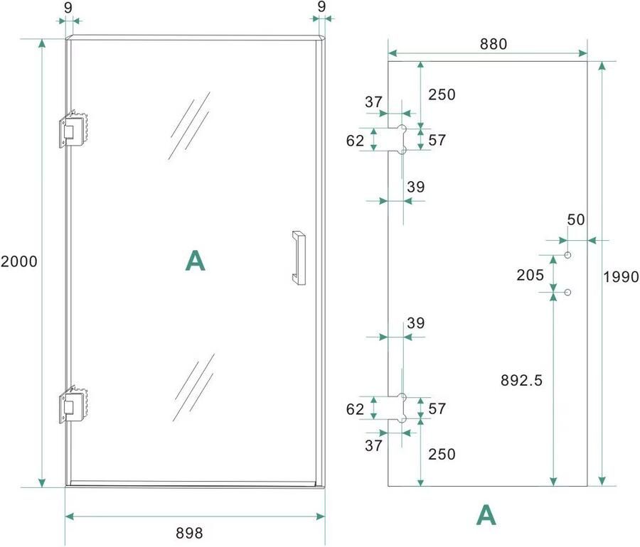 Wiesbaden Glas voor nisdeur Less | 90x200 cm | Nano-coating | Rookglas