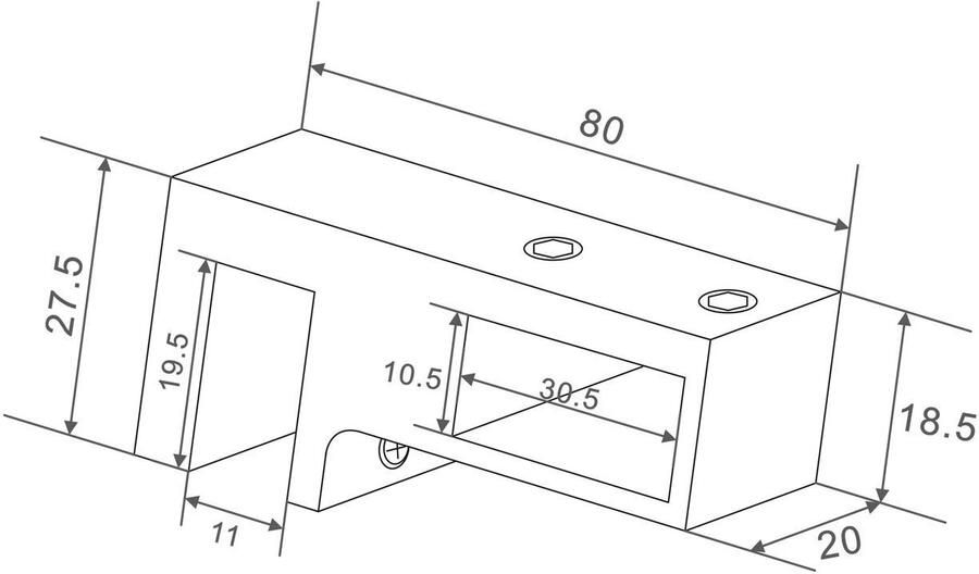 Wiesbaden glaskoppeling zijkant stabilisatiestang chroom 20.3875 - Foto 2