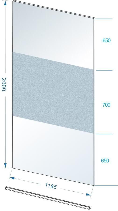 Wiesbaden Inloopdouche 100x200cm Antikalk Helder Mat Glas 8mm Veiligheidsglas Excl. Stabilisatiestang en Profielset - Foto 9