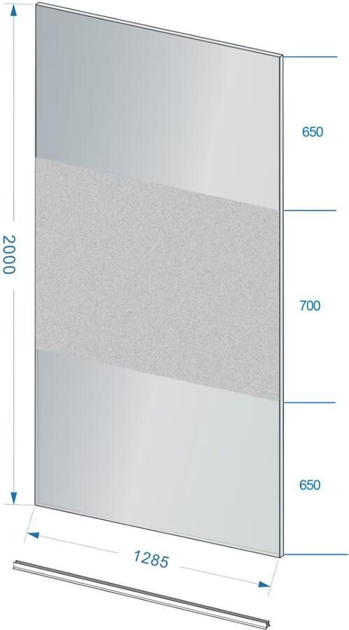 Wiesbaden Inloopdouche 110x200cm Antikalk Rook Mat Glas 8mm Veiligheidsglas Excl. Stabilisatiestang en Profielset - Foto 6